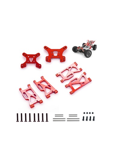 Xiyyadms Wltoys 1/14 144001 İçin Alüminyum Süspansiyon Kolu Ve Salıncak Kolu Yükseltme Seti Kırmızı