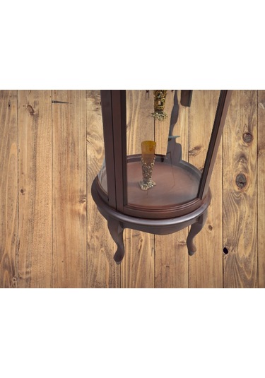 Bengimobilya Gümüşlük Yuvarlak Model 98 Cm Parlak Ceviz Kayın Lükens Aslan Aya