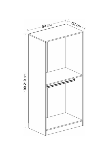 Minar Kale 2 Kapaklı 2 Aynalı Dolap Antrasit 190cm