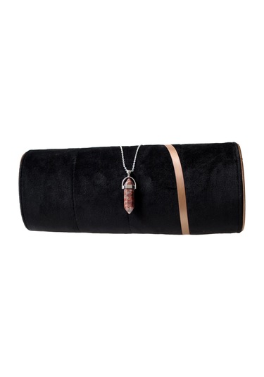 Kırmızı Jasper Taşı Çivi Doğal Taş Kolye Ucu Ve Zinciri Kırmızı