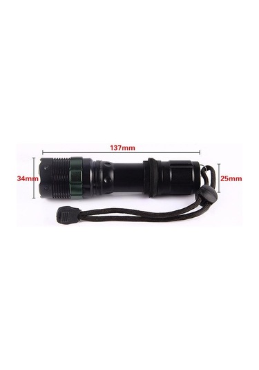 Valkyrie Cree Q5 Uzun Menzil El Feneri - Zoom - Aaa Destekli Siyah