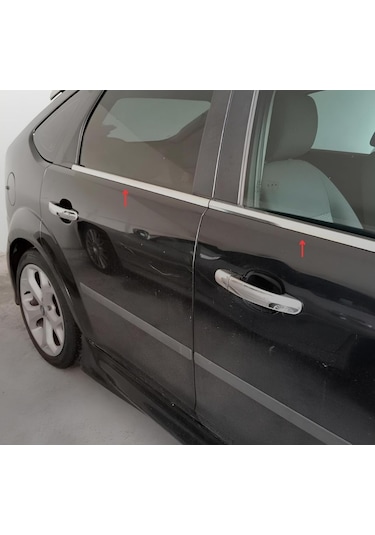 Ebal Otomotiv Ford Focus 2 HB Krom Cam Çıtası 4 prç. 2005-2011 Paslanmaz Çelik
