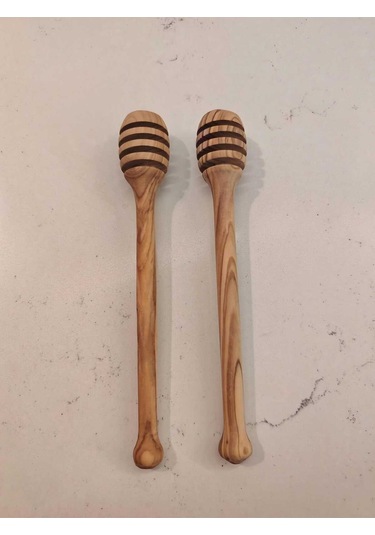 Zeytin Ağacı Ahşap Bal Kaşığı 16 Cm Doğal & Sağlıklı Sunum 2 Adet