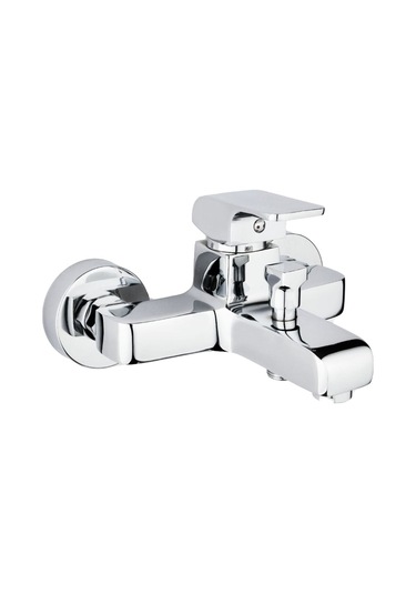 İsaoğlu Yapı Banyo Bataryası Kare Duş Bataryası Pirinç Büyük Tasarım Armatür Gümüş