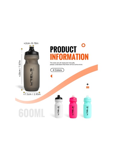 Wrels Bisiklet Su Şişesi 600 Ml Bisiklet Şişe Açık Spor Bisiklet Su Isıtıcısı White White