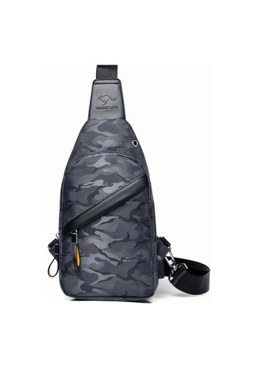 Erkek Göğüs Çantası Modaya Uygun Çok Fonksiyonlu Gündelik Seyahat Su Geçirmez Omuz Çapraz Askılı Çanta Mavi - Gri 174608 Siyah