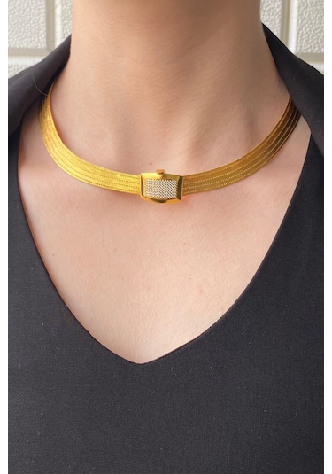 Zümrüt Sarraf 14 Ayar Altın Kadın Trabzon Hasır Kolye