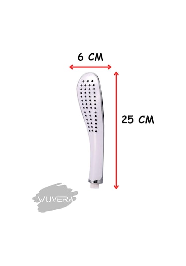 Wuvera Banyo Duş Başlığı Fiskiyesi Telefonu Oval Başlık Beyaz Duş Seti Beyaz