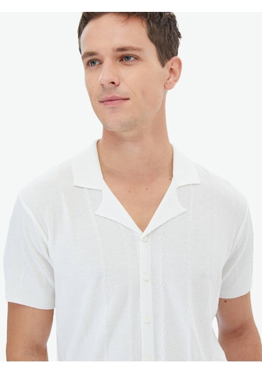 Ekru Regular Fit Casual Gömlek Ekru