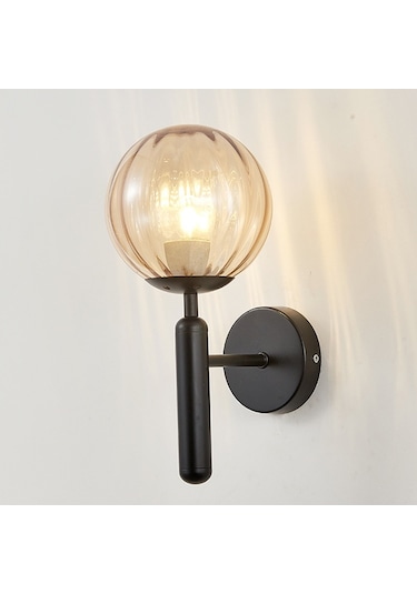 Yuvarlak Cam Led Duvar Işığı For 5w White Light Diğer Siyah Altın