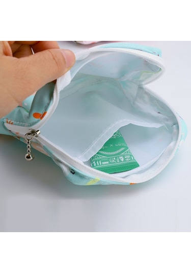 Sones Kızlar Taşınabilir Hijyenik Ped Saklama Çantası Kozmetik Ruj Çantası Beyaz Yaprak Diğer