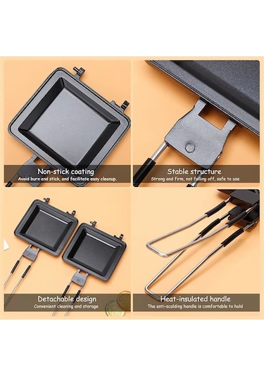 Ulzyvf Waffle Tepsili Sandviç Pişirici, Kahvaltı Ve Diğer Alüminyum Alaşımlı Lr Diğer