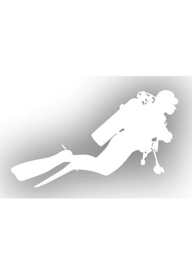 Dalgıç Sticker 17x17 Cm Beyaz