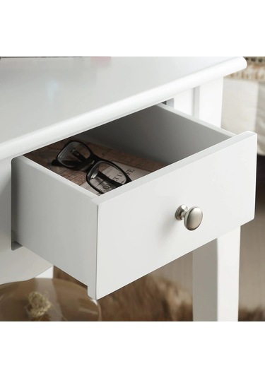 Wooding Masif Beyaz Lake Bonamy Komodin - Yan Sehpa