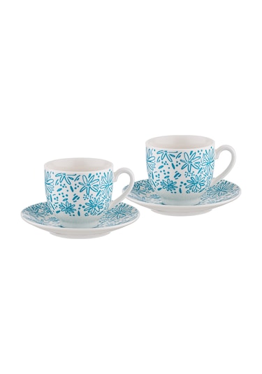 Emsan Deep Azur New Bone 2 Kişilik Kahve Fincan Takımı 90 Ml Mavi Mavi