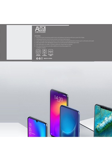 Araba Kontrol Paneli Vantuz Braketi 360 Derece Dönen Toka Araba Cep Telefonu Tutucu 208-z