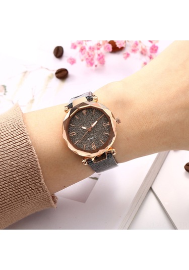 Samdoo Bayanlar İçin Pembe Deri Kordonlu Kuyruklu Yıldız Desenli Kol Saati - Zarfli Tasarım, Kuartz Hareket, Günlük Ve Parti İçin Uygun Diğer