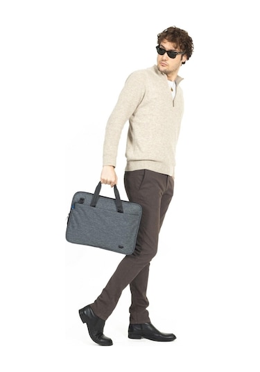 Necati Çanta Macbook Organizer Laptop Evrak Çantası 15.6 & 16 Inç Gri-1642 Gri