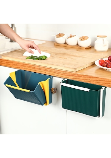 Sones Taşınabilir Mutfak Sıralama Duvara Monte Katlanır Çöp Kutusu Gri