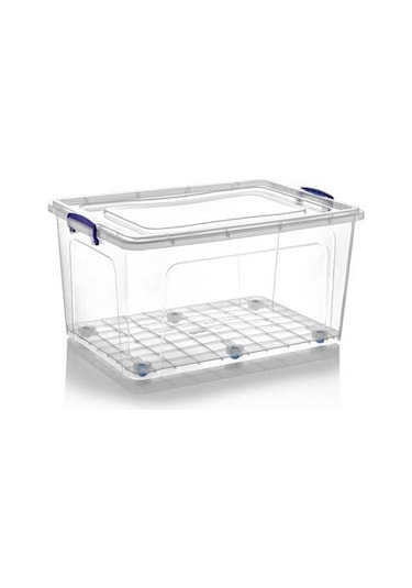 Plastik Düzenleme Saklama Kutusu Tekerlekli 80 Litre