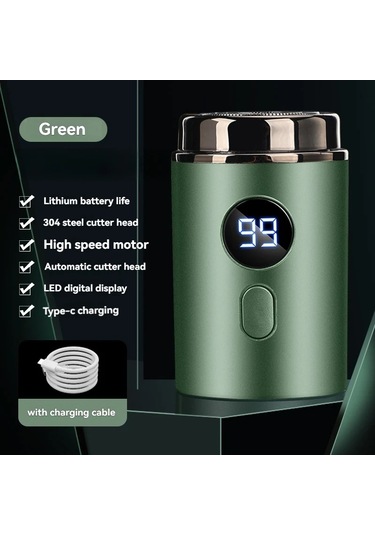 1pcs Avocado Green Erkekler Elektrikli Mini Tıraş Makinesi Şarj