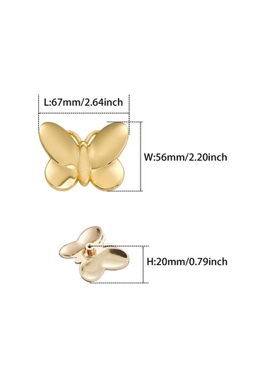 Youmex Altın Renkli Çinko Alyüminyum Kelebek Desenli Tek Delikli Puller 4 Adet - Mutfak, Banyo, Dolap, Dekoratif Kapılar İçin