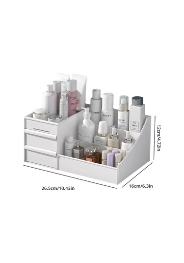 Çekmece Tip Makyaj Kutusu Yatakhane Düzenleme Plastik Depo Beyaz