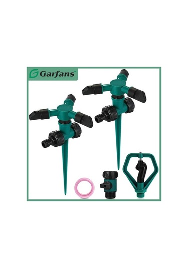 Garfans 2pcs 360 Dönen Çim Yağmurlama Sistemi Otomatik Bahçe Su Sulama Yard Outdoor 7870 Diğer