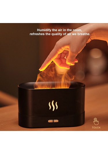 Neevoyu Beyaz Ev Ofis Kullanıma Uygun 180ml Hava Nemlendirici, Ateş Efekti Işıklı Kokulu Buhar Saatlik 15-20ml Atımlı 701 Model Aromaterapi Makinesi