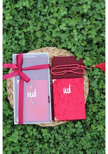 20 Adet Eşarplı Yasin Hediyelik Mevlid Seti Y201 Kırmızı