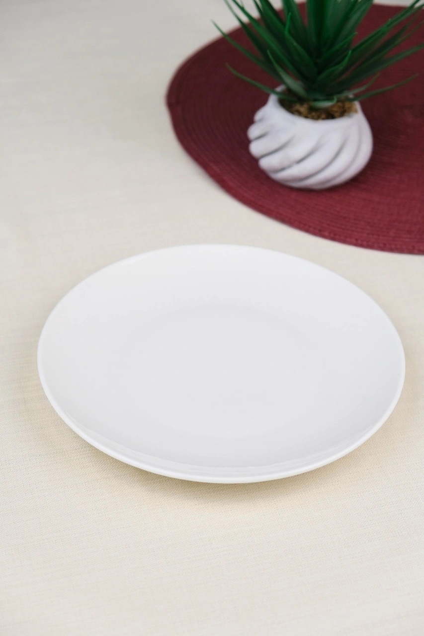 Tabak Evi Porselen Chic Servis Tabağı 24,50cm Tekli Krem