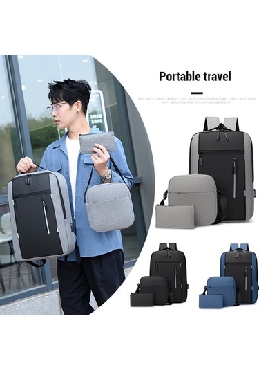 Yulong Erkekler İçin İş Çantası Usb Büyük Kapasiteli Dizüstü Siyah