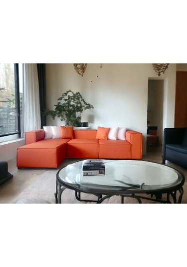 Nova 4 Modül Modüler L Köşe Koltuk Takımı Kiremit