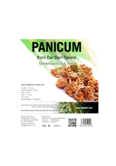Kızıl Dal Darı Tanesi̇ 500 Gr Pani̇cum