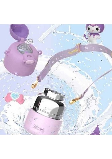 Didadodo Çocuk Paslanmaz Küçük Mor Sürahi Su Kabı - 430ml Karikatür Isıtıcısı Koyu Mor Koyu Mor