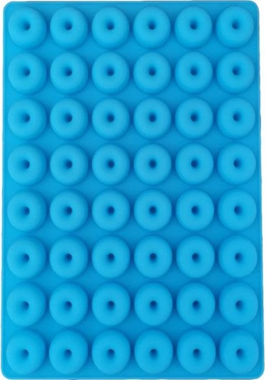 Mavi 48 Bile Simülasyon Donut Çikolata Kalıp Oyuncak Silikon Kalıp Yüksek Sıcaklığa Dayanıklı Kalıp Ayırıcı