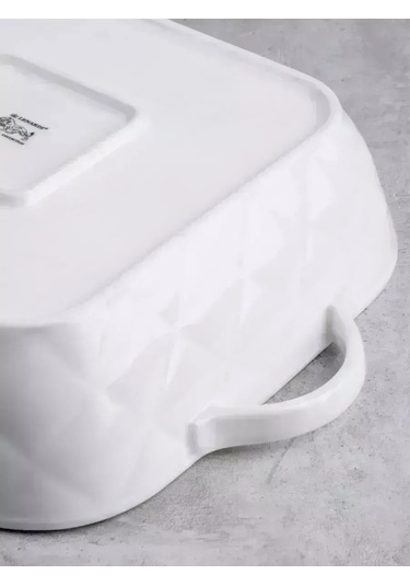 Lenardi 21 Cm Saplı Kare Fırın Kabı 313922119 Beyaz