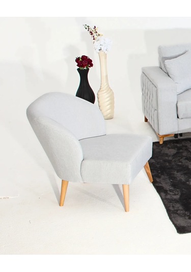 Nola Berjer & Tekli Koltuk - Keten Beyaz