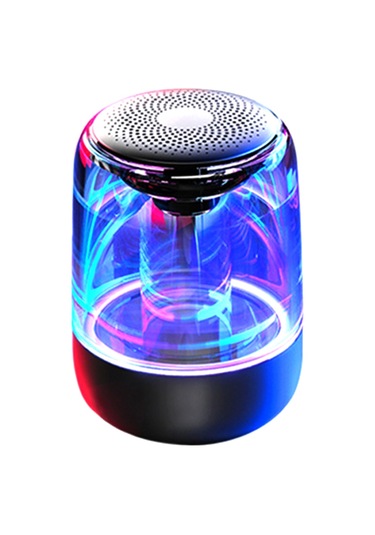 Jeemson C7 Siyah Kablosuz Bluetooth Hoparlör, 360 Ses, 1000mah Pil, Renkli Led Işıları, Tf Kart Desteği, Taşınabilir Altı Tabanlı