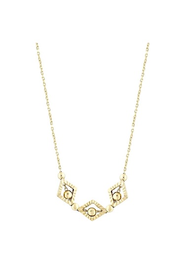 14 Ayar Işıltılı Tasarım Altın Kolye Altın