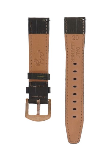 Fro Lw38-43 20 Mm Hakiki Deri Kroko Haki Kordon Gold Toka