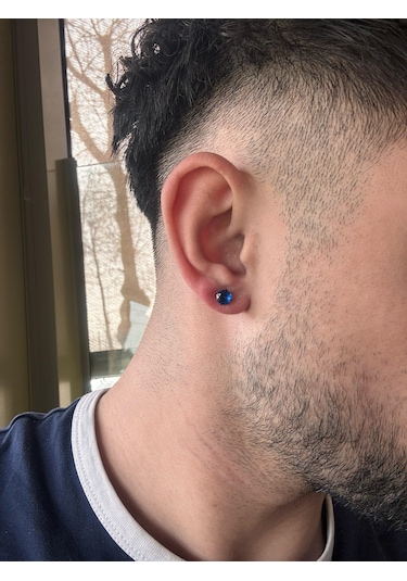 Mavi Paslanmaz Siyah Çelik Zirkon Taşlı Vidalı Yeşil Crystal Unis