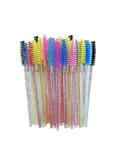 10'lu Paket Kirpik Fırçası, Kirpik Fırçası, Maskara Fırçası Turkuaz