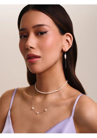 Miestilo 925 Ayar Gümüş Tekli Kolay Takılan Kaşır Küpe 40818573 beyaz