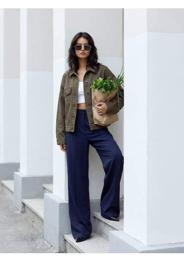 LTB Celıa L Oversize Gömlek Yaka Mid Indigo Jean Ceket Mavi