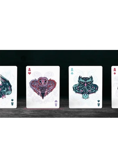 Hanson Chien Owl Blue Premium Oyun Kağıdı İskambil Kartları Destesi