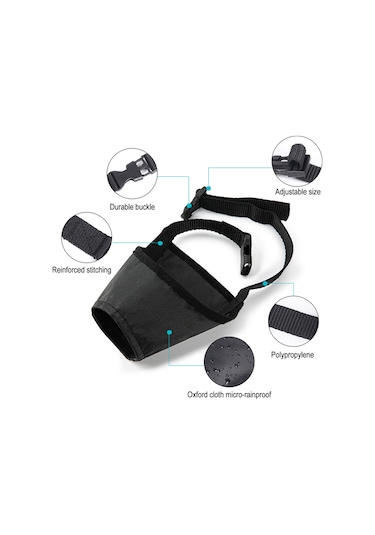 Köpek Ağızlığı Köpek Ağız Kapağı Anti Isırık Anti Kötüye Kullanım Köpek Ağız Kapağı Su Geçirmez Köpe-siyah