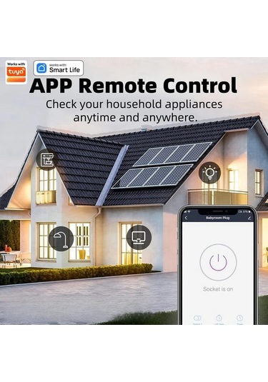 Honeybeeshop Smart Ev Wifi Akıllı Priz 16a Güç Ölçer Tuya Wifi Soket Ses Kontrolü Alexa Google Uyumlu