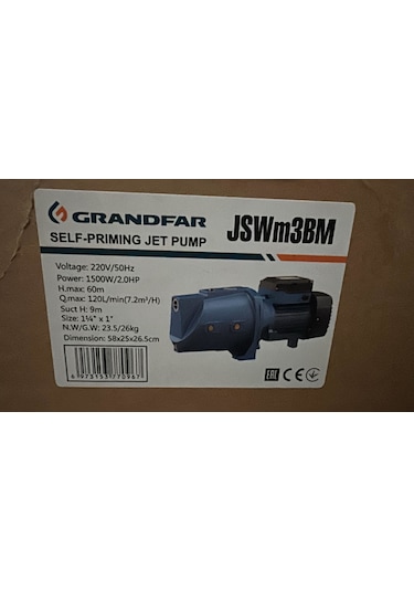 Grandfar Jswm3bm Jet Pompa 2 Hp - Pirinç Çarklı