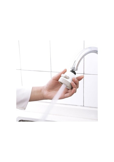 360 Derece Döner Kafa Mutfak Su Sprinkler Tasarruflu Musluk Cihazı Beyaz